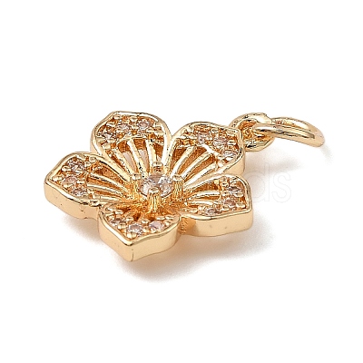 Brass Micro Pave Cubic Zirconia Charms KK-C133-03F-G-1