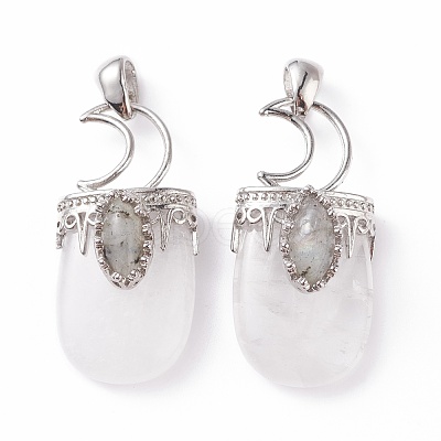 Natural Quartz Crystal Pendants G-F639-09G-P-1