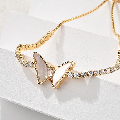 Adjustable Brass Shell Slider Bracelets BJEW-L699-01G-1