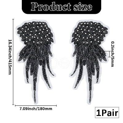 2Pcs 2 Styles Polyester Embroidery Sew on Appliques DIY-CY0001-02B-03-1