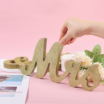 3Pcs 3 Styles Wooden Word Display Decorations AJEW-WH0270-177-1