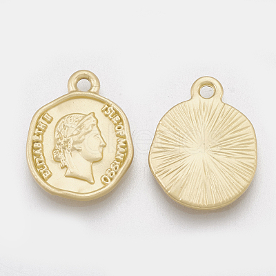 Smooth Surface Alloy Coin Pendants X-PALLOY-S117-093-1