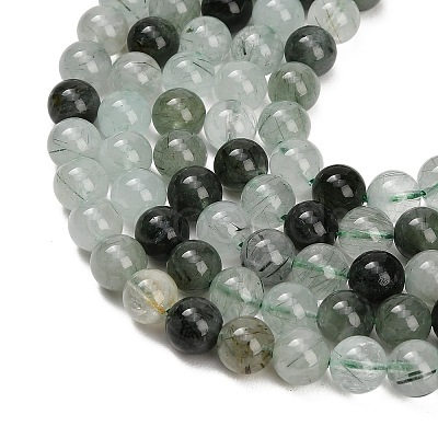 Natural Green Rutilated Quartz Beads Strands GG-CBAC678-A01-8mm-1