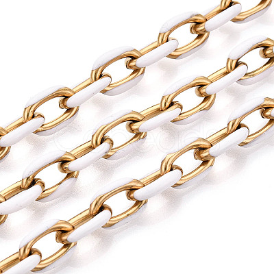 304 Stainless Steel Enamel Cable Chains CHS-N008-07G-03-1