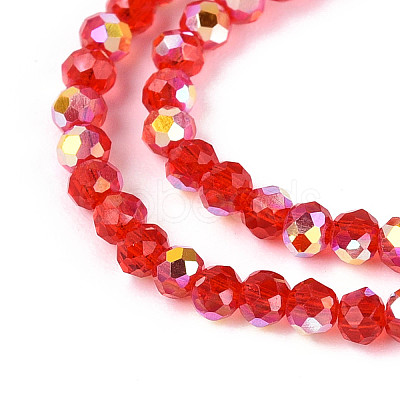 AB Color Plated Transparent Glass Rondelle Beads Strands EGLA-T029-2mm-10G-1