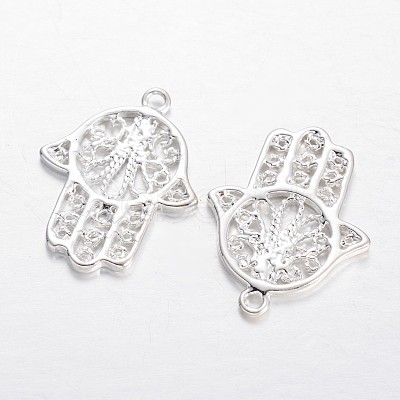 Palm Brass Pendants KK-F371-58S-1