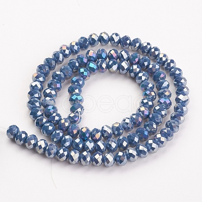 Electroplate Glass Beads Strands EGLA-A034-P1mm-B13-1