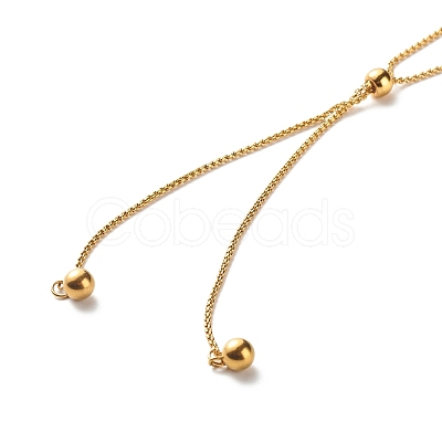 Round Beads Lariat Necklace for Girl Women NJEW-JN03709-1
