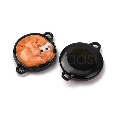 Baking Paint Alloy Coin Connector Charms PALLOY-A040-05A-1