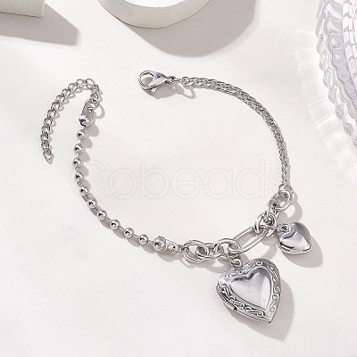 316 Stainless Steel Locket Charms Bracelets BJEW-JB13180-1