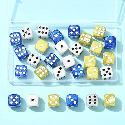 30Pcs 3 Colors Opaque Acrylic Beads MACR-FS0002-30-1