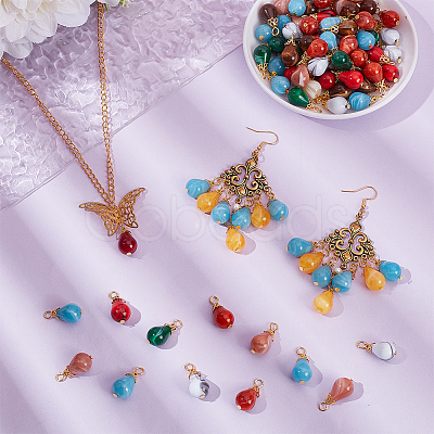 100Pcs Imitation Gemstone Acrylic Pendants PALLOY-AR00039-1
