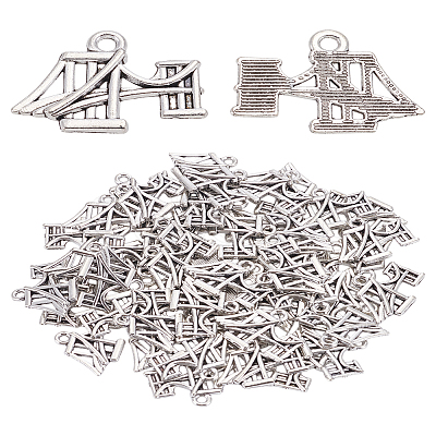 50Pcs Tibetan Style Alloy Pendants TIBEP-LP0001-13-1