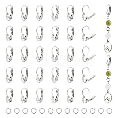 40Pcs 304 Stainless Steel Leverback Earring Findings STAS-UN0052-48-1