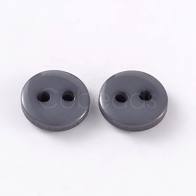 2-Hole Flat Round Resin Sewing Buttons for Costume Design BUTT-E119-14L-01-1