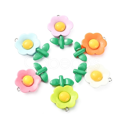 30Pcs 6 Colors Opaque Resin Pendants RESI-CJ0003-08-1