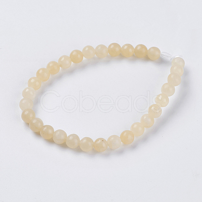 Natural Topaz Jade Beads Strands G-G515-6mm-03A-1