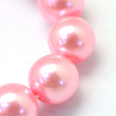 Baking Paint Pearlized Glass Pearl Round Bead Strands HY-Q003-10mm-53-A-1