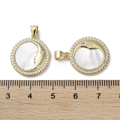 Brass Micro Pave Cubic Zirconia Pendants KK-G485-17B-G-1