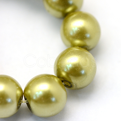 Baking Painted Pearlized Glass Pearl Round Bead Strands X-HY-Q003-6mm-43-1