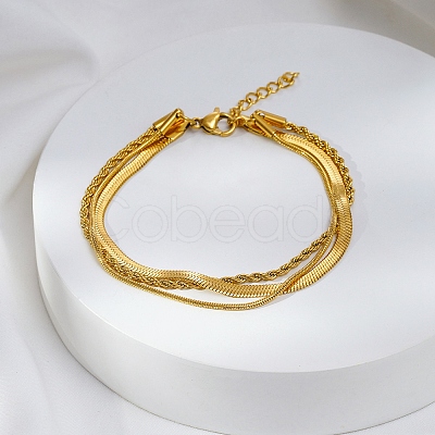 Stylish Stainless Steel Triple-layer Bracelets OB2318-2-1