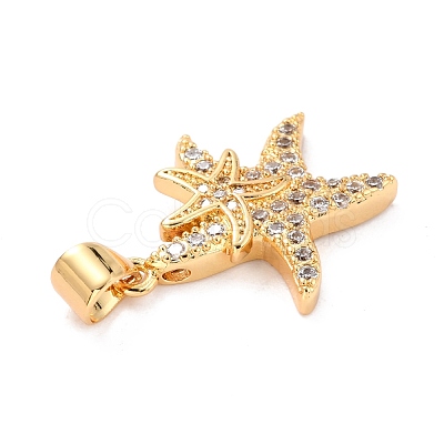 Brass Micro Pave Clear Cubic Zirconia Pendants ZIRC-L100-068G-1