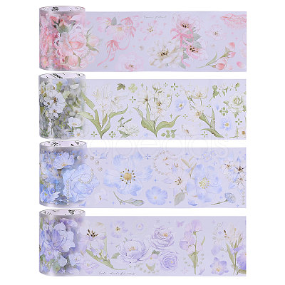 4Pcs 4 Colors PET Decorative Stickers DIY-PH0032-40-1