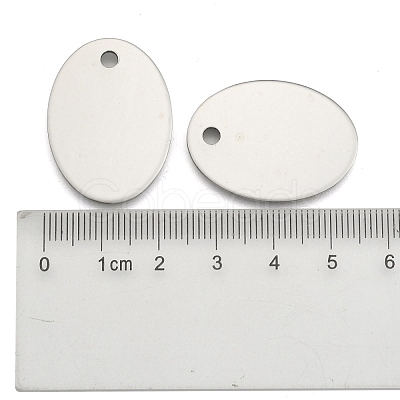 Tarnish Resistant 201 Stainless Steel Oval Stamping Blank Tag Pendants X-STAS-S031-04-1