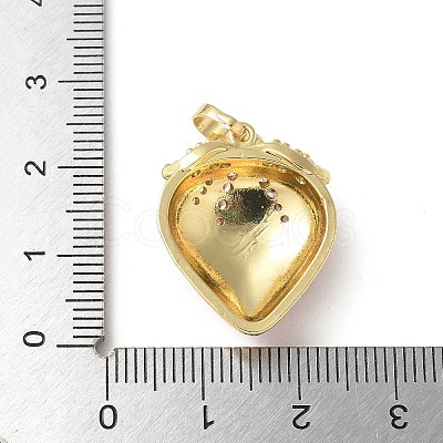 Brass Micro Pave Cubic Zirconia Pendants X-KK-P290-62G-1