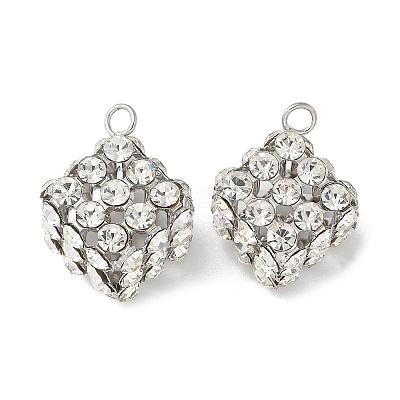 Brass Rhinestone Pendants KK-U057-01P-02-1