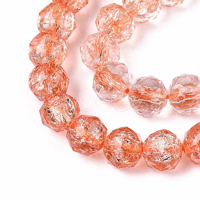 Crackle Transparent Glass Beads Strands LS-GLAA-N063-8mm-06-1