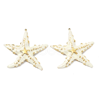 Ocean 304 Stainless Steel Enamel Big Pendants X-STAS-T076-08C-02G-1