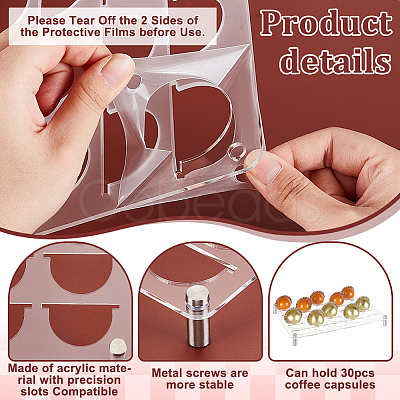 30 Grids Transparent Acrylic Coffee Capsule Holder ODIS-WH0329-72-1