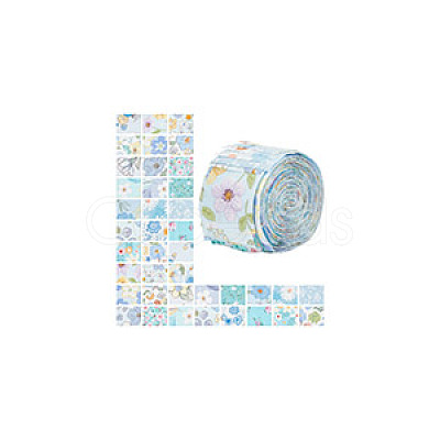 Flower Pattern Cotton Fabrics DIY-WH0588-11B-1