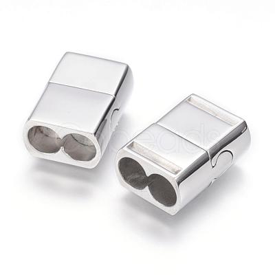 Tarnish Resistant 304 Stainless Steel Magnetic Clasps with Glue-in Ends STAS-G143-52P-1