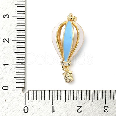 Brass Micro Pave Clear Cubic Zirconia Pendants KK-H254-02G-1