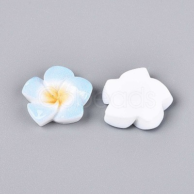 Plumeria Flower Opaque Resin Cabochons CRES-T025-30F-02-1
