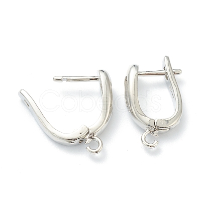 Brass Hoop Earring Findings with Latch Back Closure KK-H754-01P-1