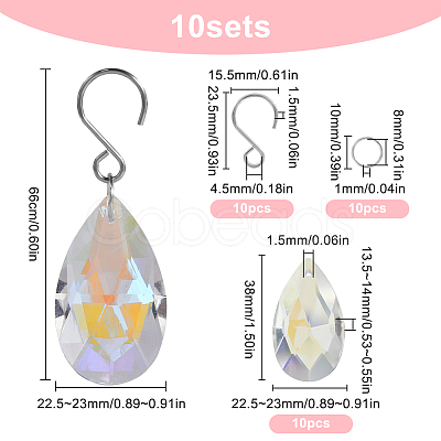 DIY Teardrop Crystal Chandelier Parts Making Findings DIY-SP0001-30-1