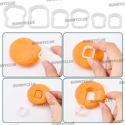 6Pcs 2 Styles Plastic Soft Clay Mold TOOL-SC0001-89-1
