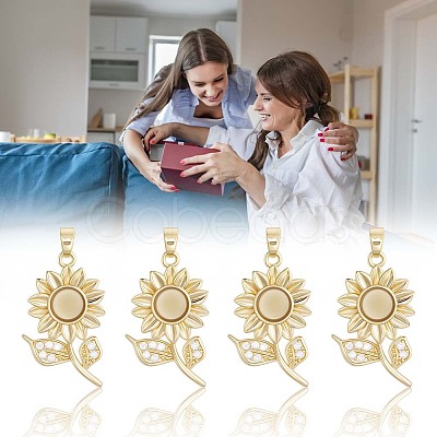 8Pcs Brass Micro Pave Cubic Zirconia with Resin Pendants KK-BBC0020-65-1