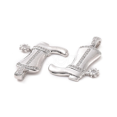Rack Plating Brass Micro Pave Cubic Zirconia Pendants KK-C008-30P-1