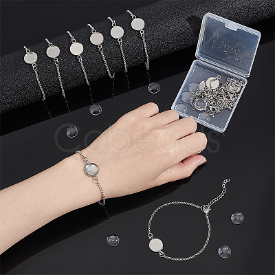 DIY Blank Oval 304 Stainless Steel Link Bracelet Making Kits BJEW-UN00004-1