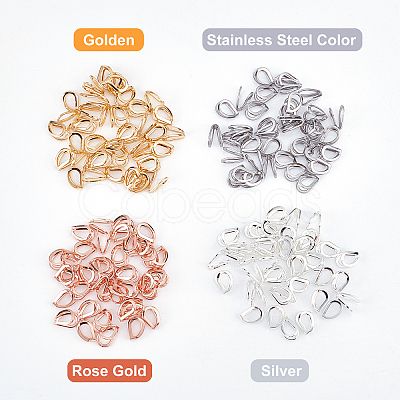 160Pcs 4 Colors 304 Stainless Steel Pendant Bails STAS-UN0022-70-1