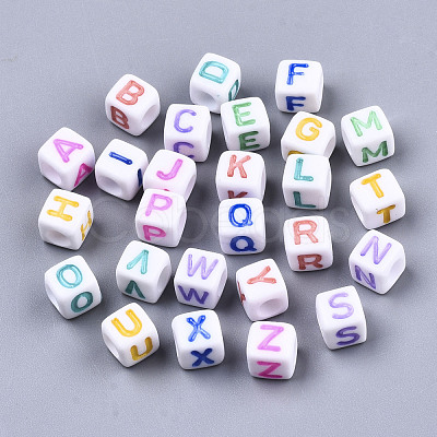 Opaque White Acrylic Beads SACR-R252-02-1