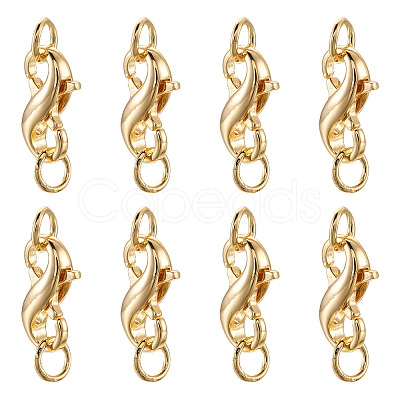 Brass Double Opening Lobster Claw Clasps FIND-TA0001-46G-1