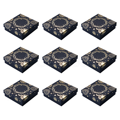 10Pcs Sun Moon Star Printed Cardboard Gift Boxes CBOX-TA0001-21A-1