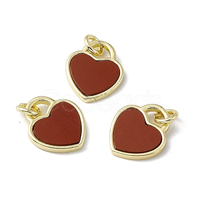 Natural Mixed Stone Heart Charms G-G977-05-1