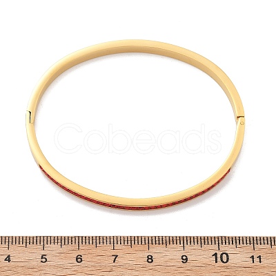 304 Stainless Steel Rhinestone Bangles for Women BJEW-Z092-06G-1