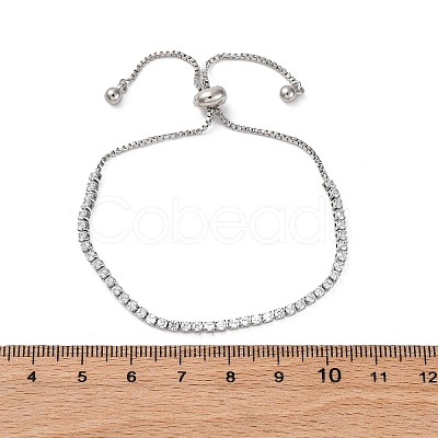 Brass Cubic Zirconia Bolo Tennis Bracelets BJEW-P232-01P-03-1